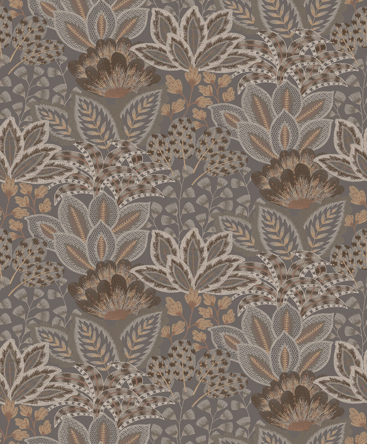 York Wallcoverings Catherine Chocolate Botanical Wallpaper 4