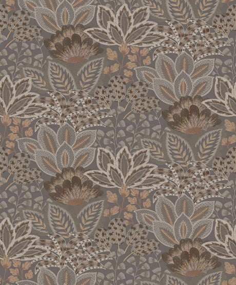 York Wallcoverings Catherine Chocolate Botanical Wallpaper 4