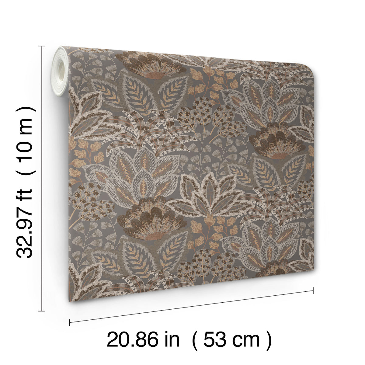 York Wallcoverings Catherine Chocolate Botanical Wallpaper 4