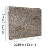 York Wallcoverings Catherine Chocolate Botanical Wallpaper 4