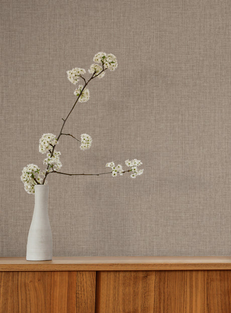 York Wallcoverings Egyptian Linen Brown Faux Fabric Wallpape