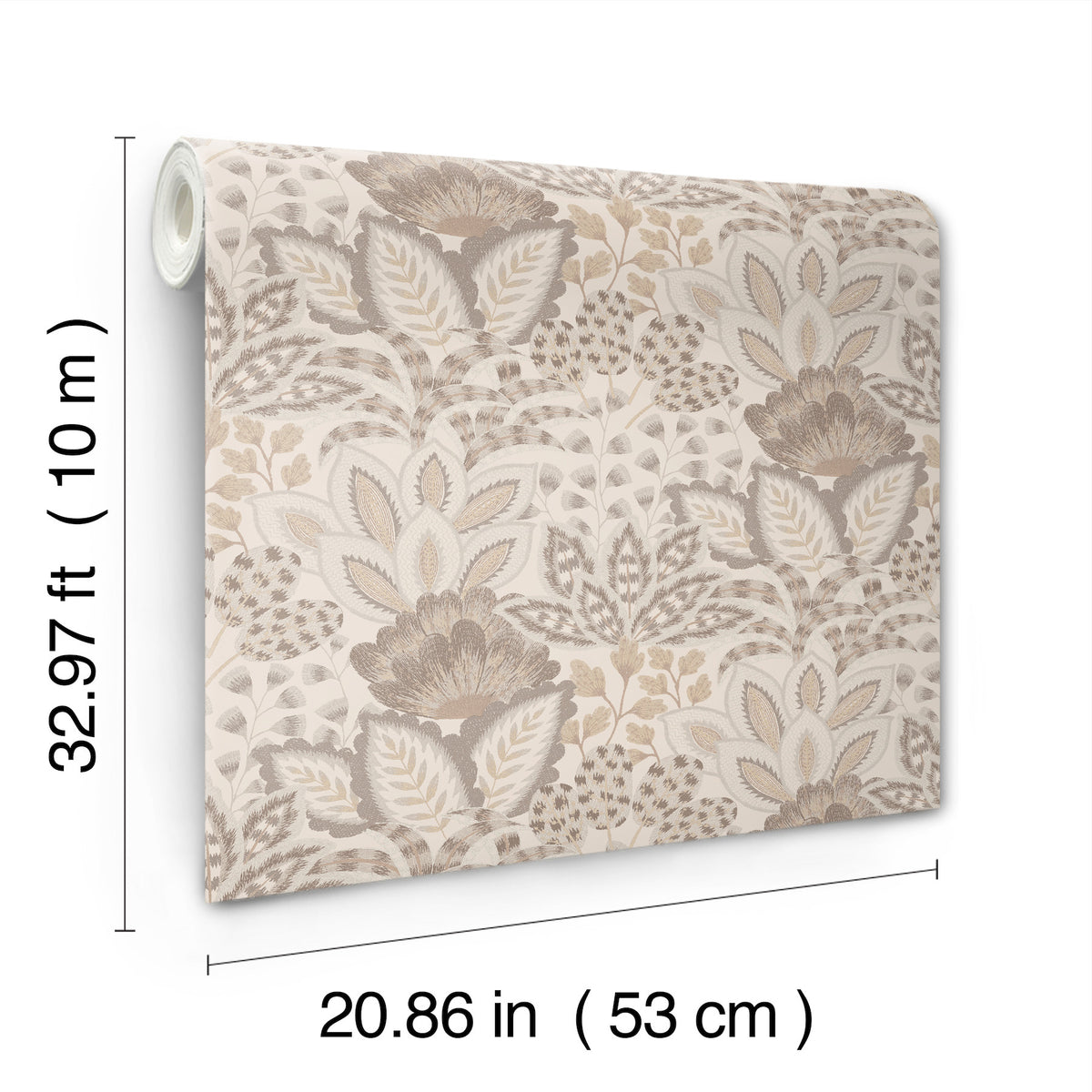 York Wallcoverings Catherine Neutral Botanical Wallpaper 422