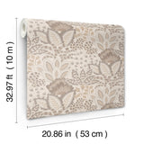 York Wallcoverings Catherine Neutral Botanical Wallpaper 422