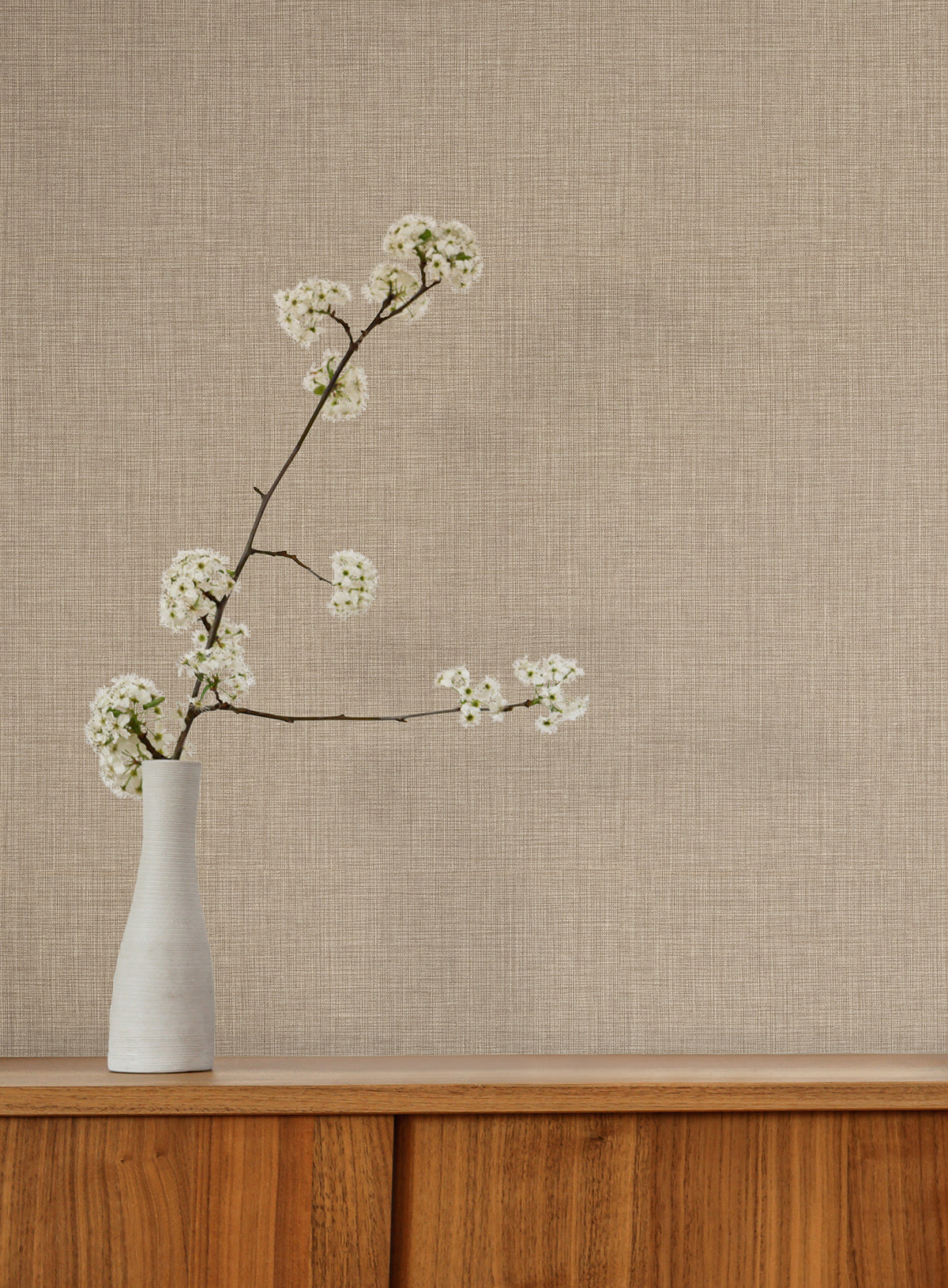 York Wallcoverings Egyptian Linen Light Brown Faux Fabric Wa