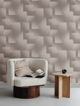 York Wallcoverings Silk Madras Grey Abstract Geometric Wallp