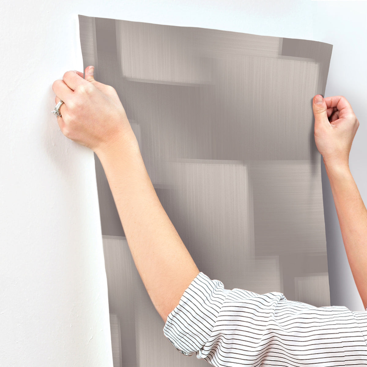 York Wallcoverings Silk Madras Grey Abstract Geometric Wallp