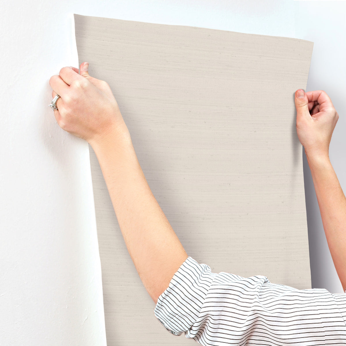 York Wallcoverings Fine Silk Bone Faux Fabric Wallpaper 4228
