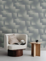 York Wallcoverings Silk Madras Slate Abstract Geometric Wall