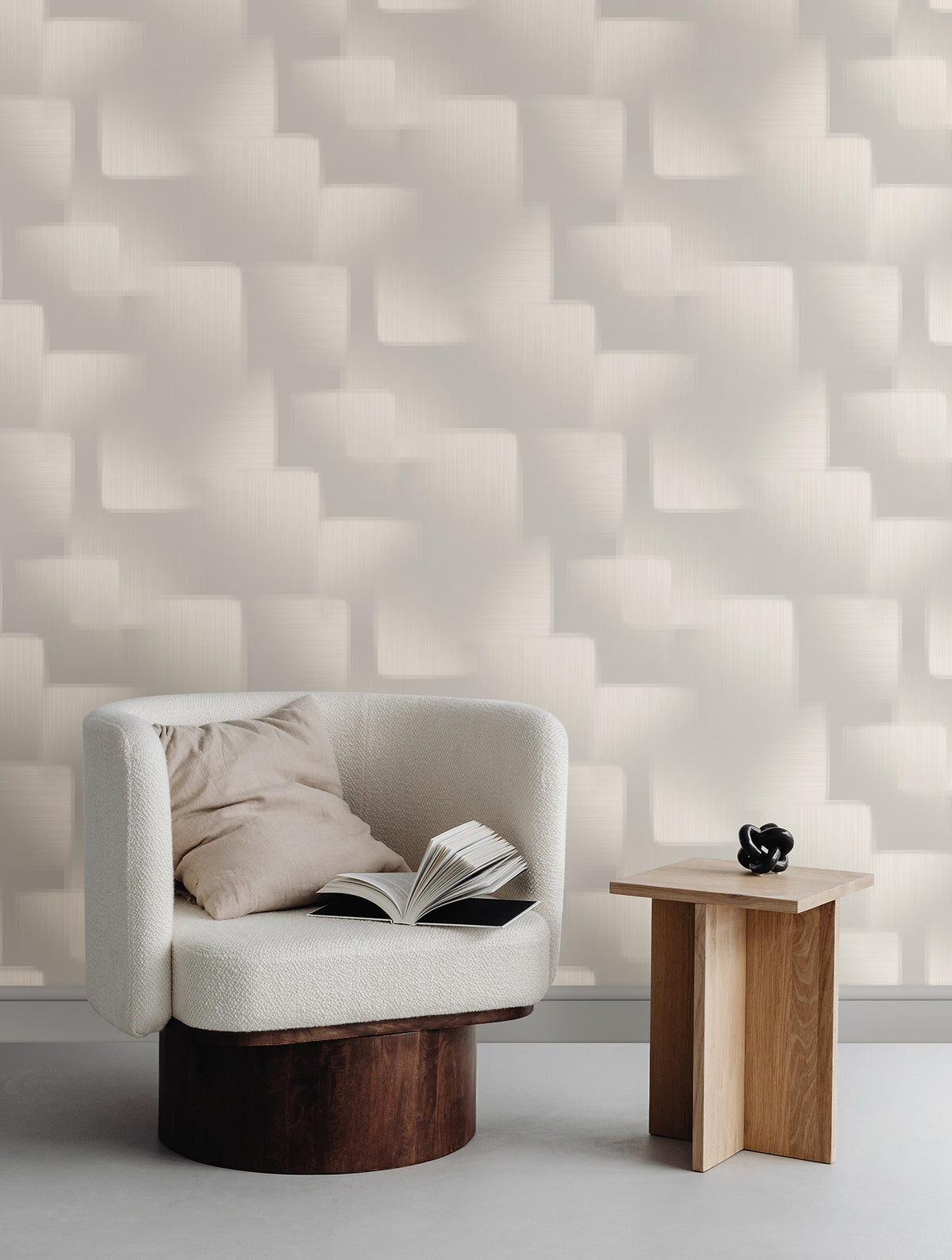 York Wallcoverings Silk Madras Light Grey Abstract Geometric