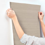 York Wallcoverings Fine Silk Light Brown Faux Fabric Wallpap