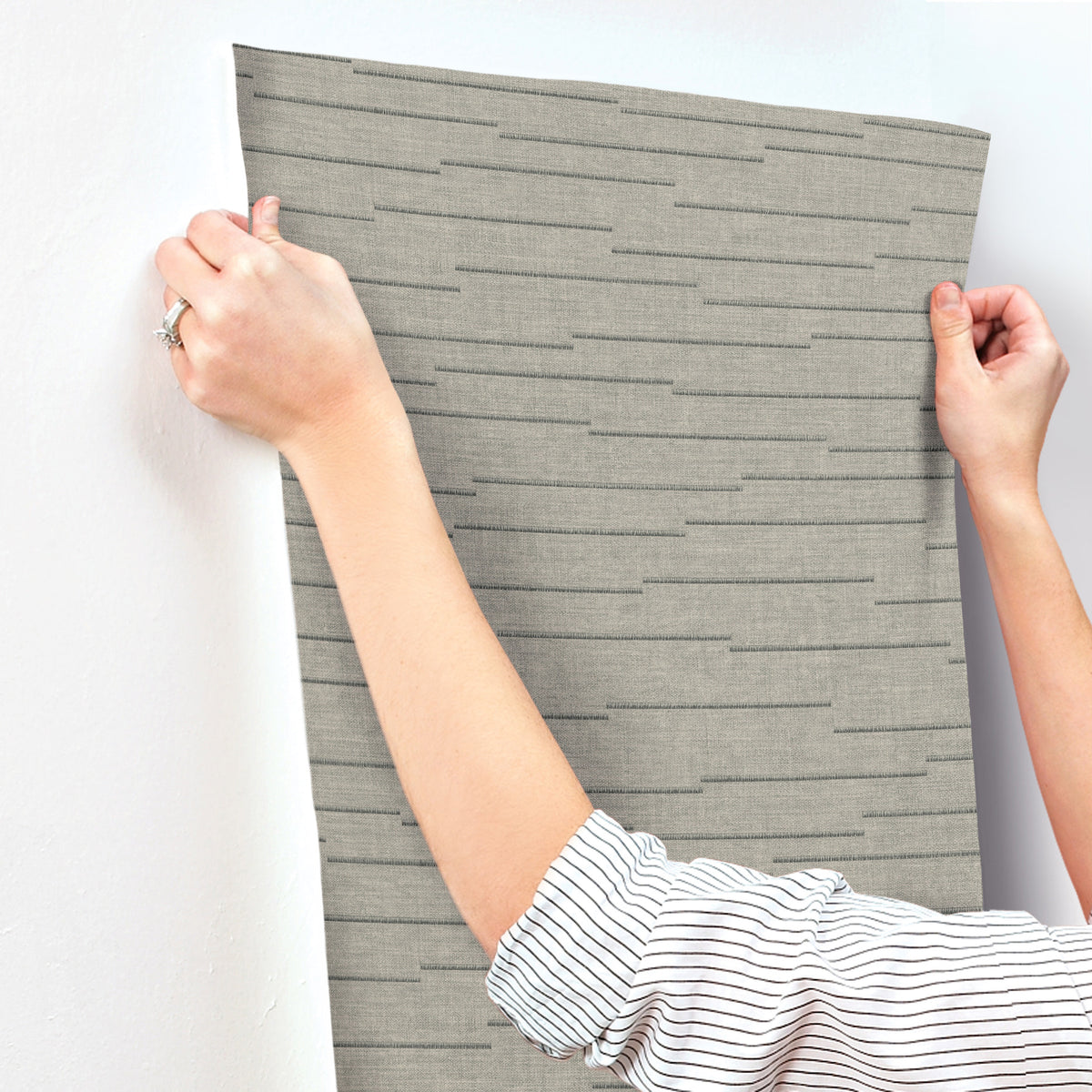 York Wallcoverings Latitude Grey Striated Wallpaper 4228-841
