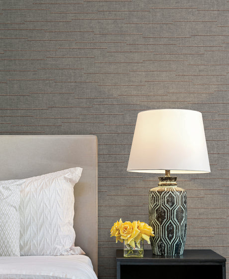 York Wallcoverings Latitude Dark Grey Striated Wallpaper 422