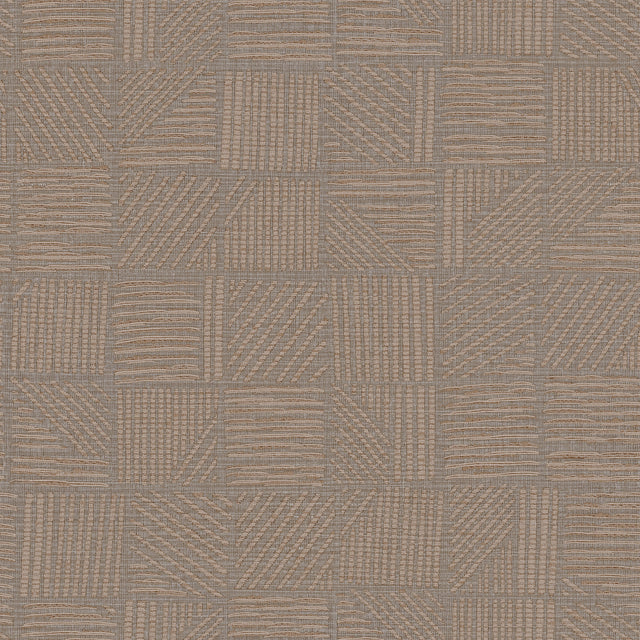 York Wallcoverings Chiseled Patchwork Brown Faux Fabric Wall