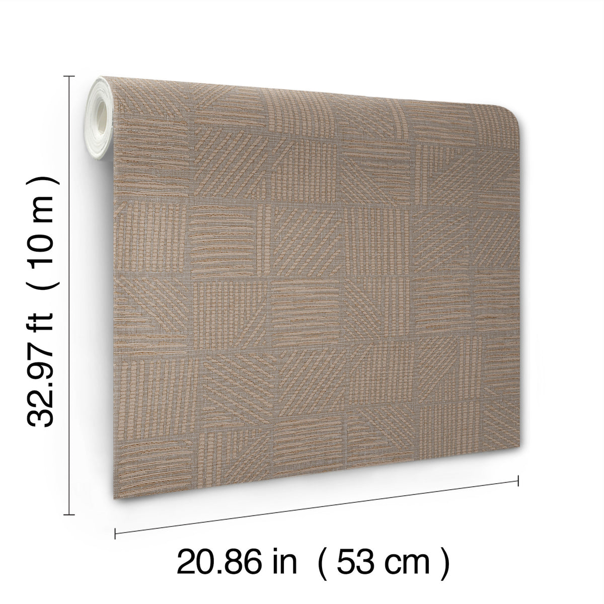 York Wallcoverings Chiseled Patchwork Brown Faux Fabric Wall
