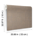 York Wallcoverings Chiseled Patchwork Brown Faux Fabric Wall