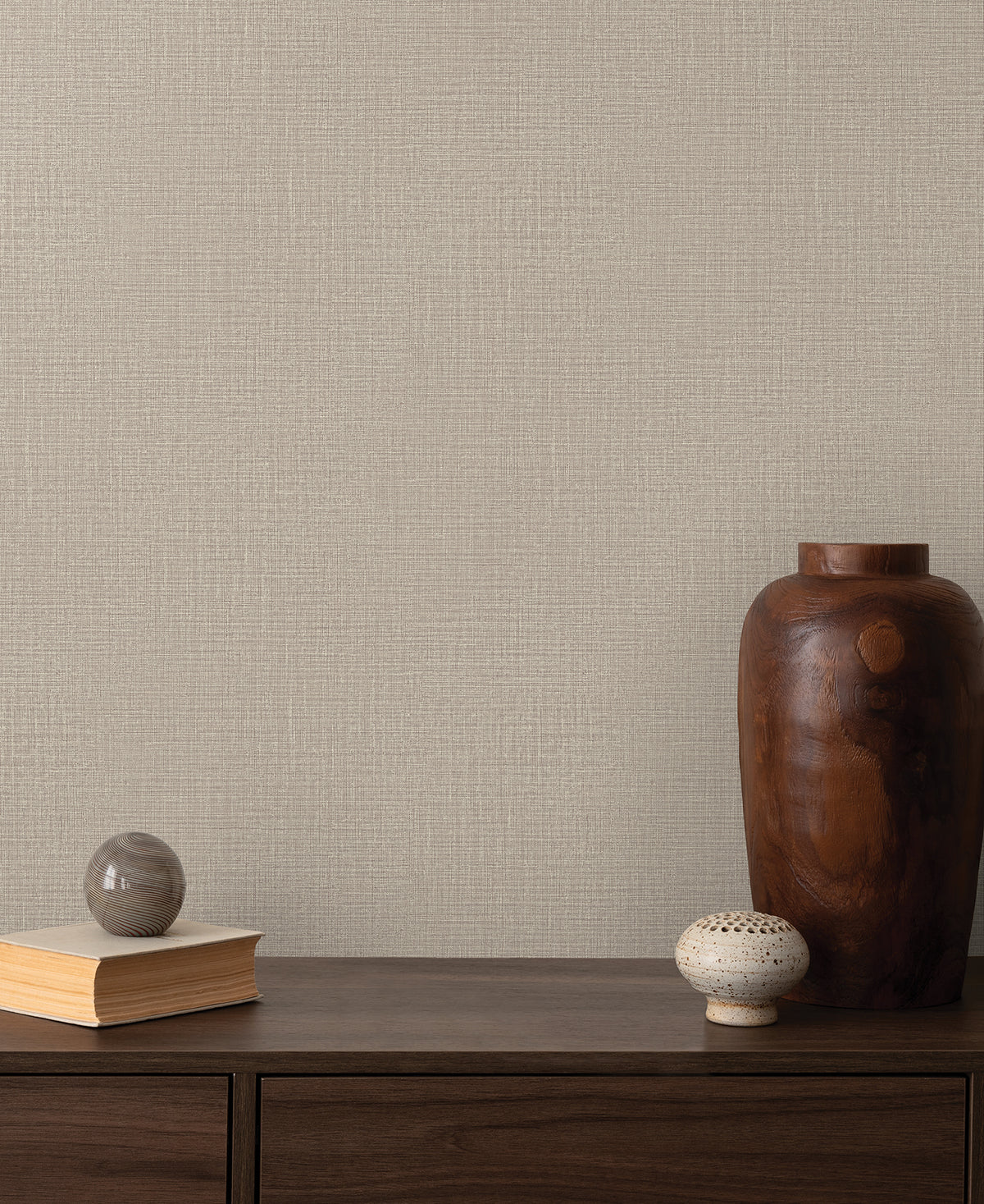 York Wallcoverings Georgette Taupe Faux Fabric Wallpaper 422
