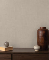York Wallcoverings Georgette Taupe Faux Fabric Wallpaper 422