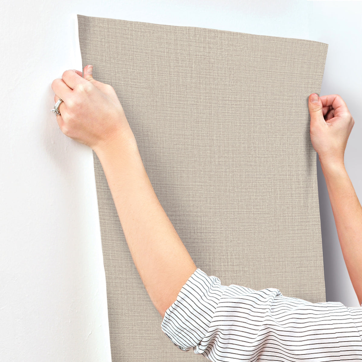 York Wallcoverings Georgette Taupe Faux Fabric Wallpaper 422