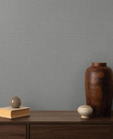 York Wallcoverings Georgette Dark Grey Faux Fabric Wallpaper