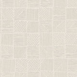 York Wallcoverings Chiseled Patchwork Beige Faux Fabric Wall