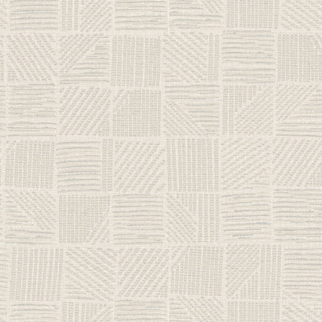 York Wallcoverings Chiseled Patchwork Beige Faux Fabric Wall