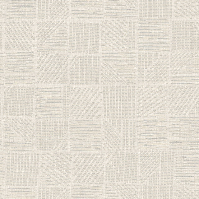 York Wallcoverings Chiseled Patchwork Beige Faux Fabric Wall