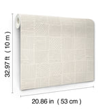York Wallcoverings Chiseled Patchwork Beige Faux Fabric Wall