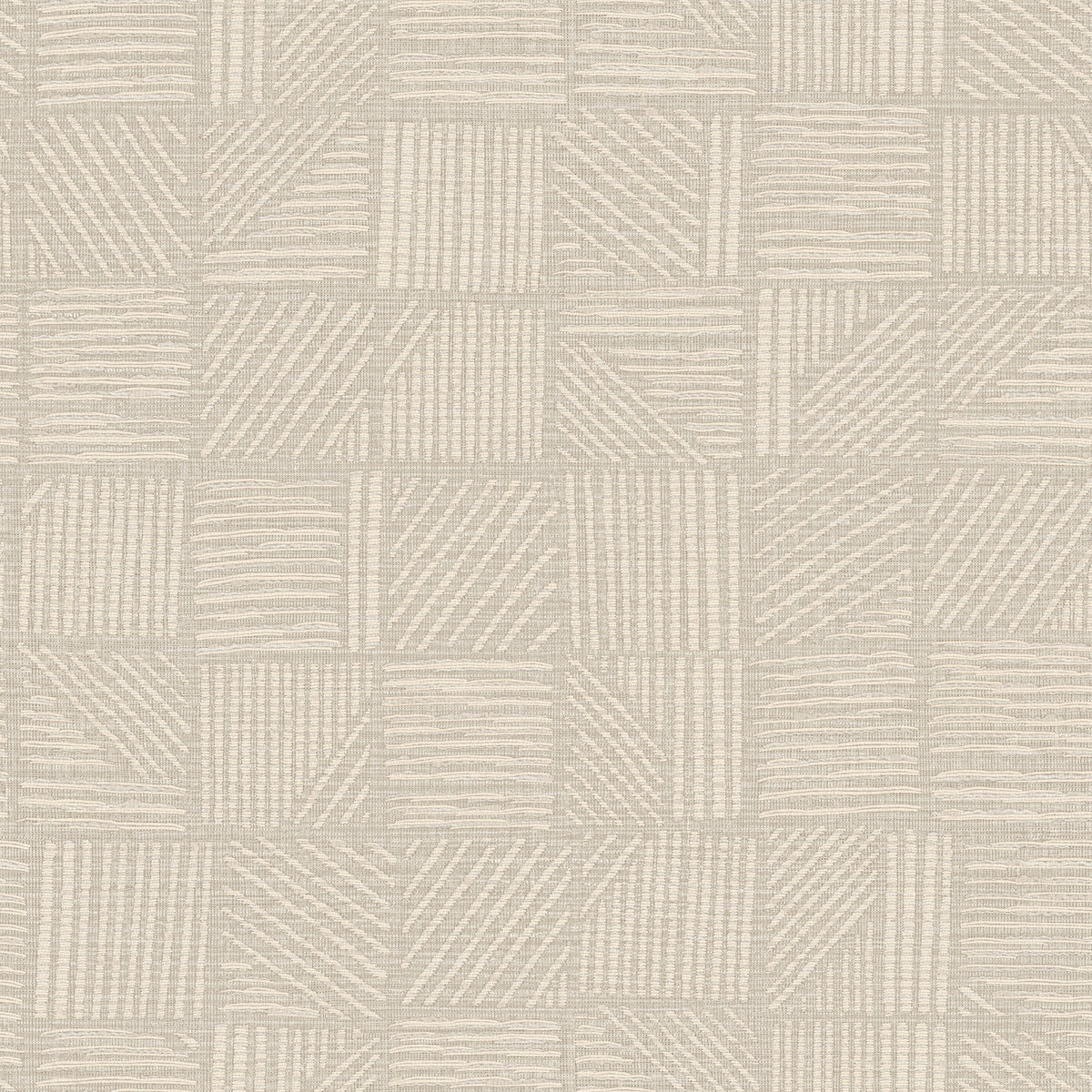 York Wallcoverings Chiseled Patchwork Neutral Faux Fabric Wa