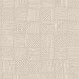 York Wallcoverings Chiseled Patchwork Neutral Faux Fabric Wa