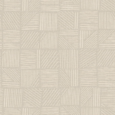 York Wallcoverings Chiseled Patchwork Neutral Faux Fabric Wa