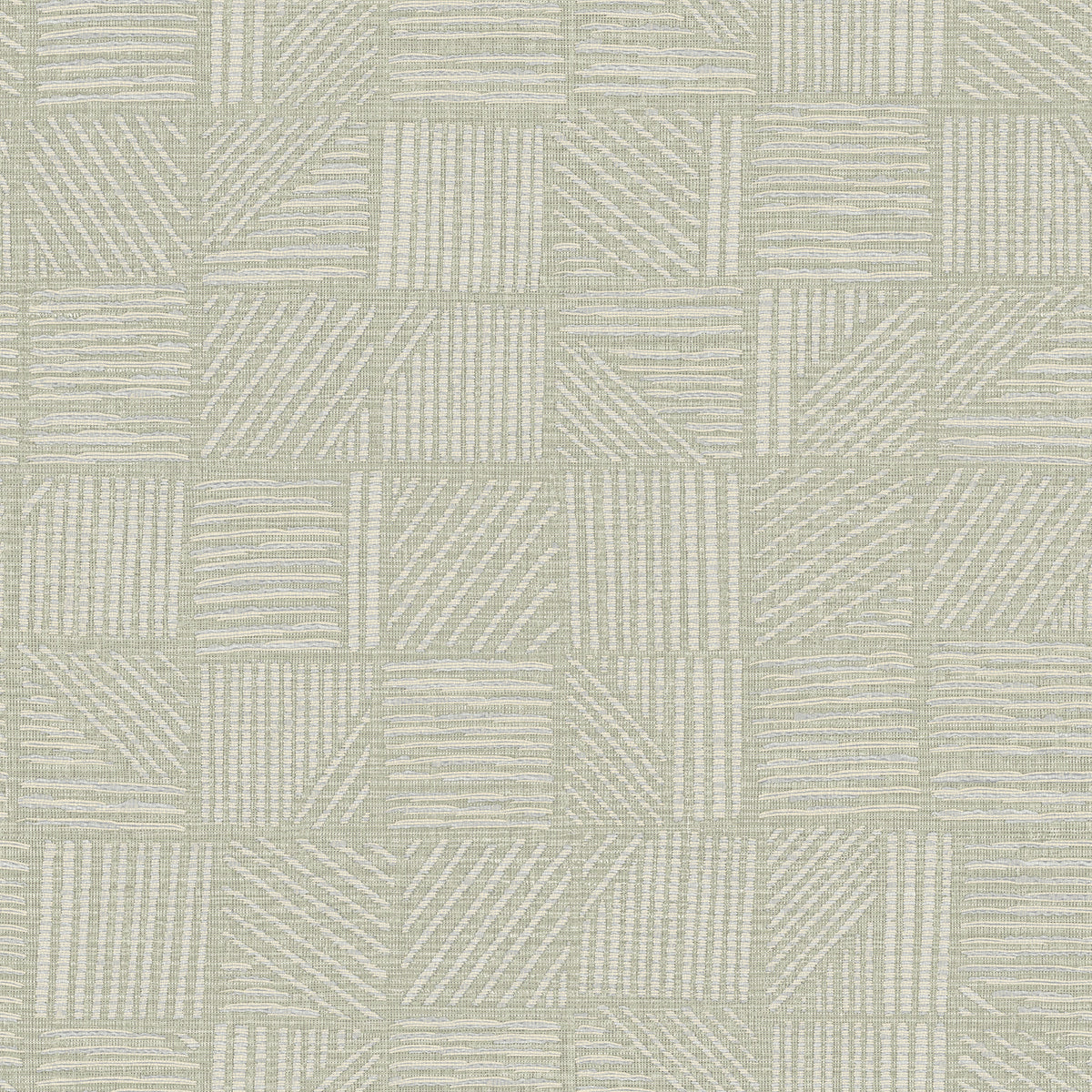 York Wallcoverings Chiseled Patchwork Sage Faux Fabric Wallp