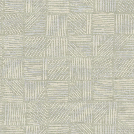 York Wallcoverings Chiseled Patchwork Sage Faux Fabric Wallp