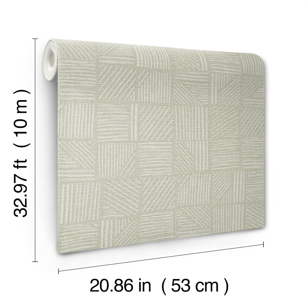 York Wallcoverings Chiseled Patchwork Sage Faux Fabric Wallp