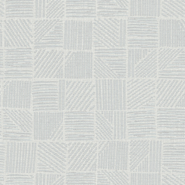 York Wallcoverings Chiseled Patchwork Grey Faux Fabric Wallp