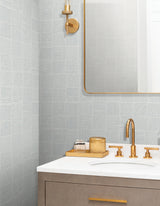 York Wallcoverings Chiseled Patchwork Grey Faux Fabric Wallp