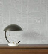 York Wallcoverings Chiseled Patchwork Grey Faux Fabric Wallp