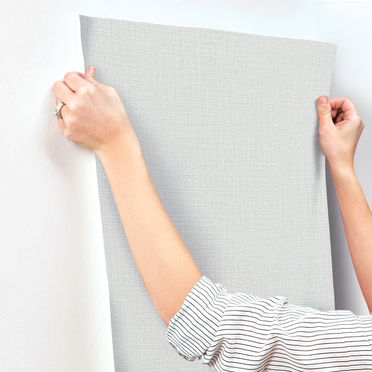 York Wallcoverings Georgette Light Grey Faux Fabric Wallpape