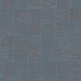 York Wallcoverings Chiseled Patchwork Sapphire Faux Fabric W