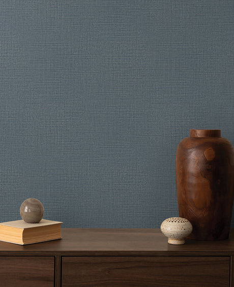 York Wallcoverings Georgette Sapphire Faux Fabric Wallpaper 