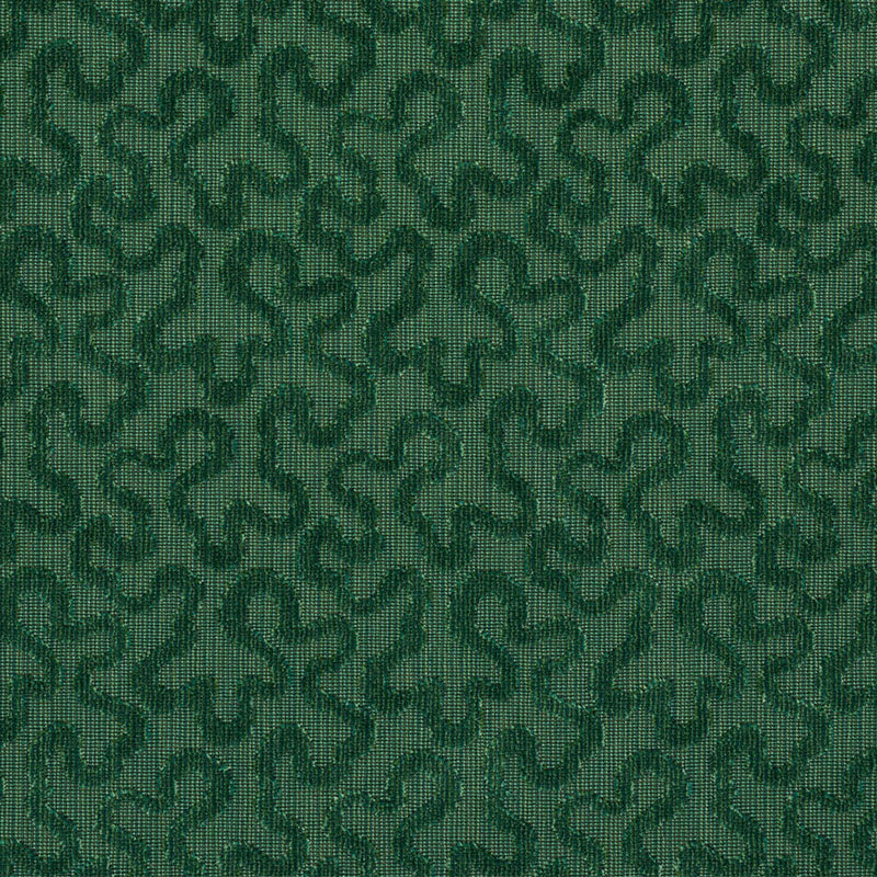 Schumacher Vermicelli Velvet Emerald Fabric - Eade's Wallpaper