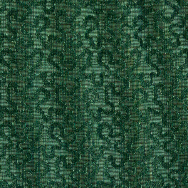 Schumacher Vermicelli Velvet Emerald Fabric - Eade's Wallpaper