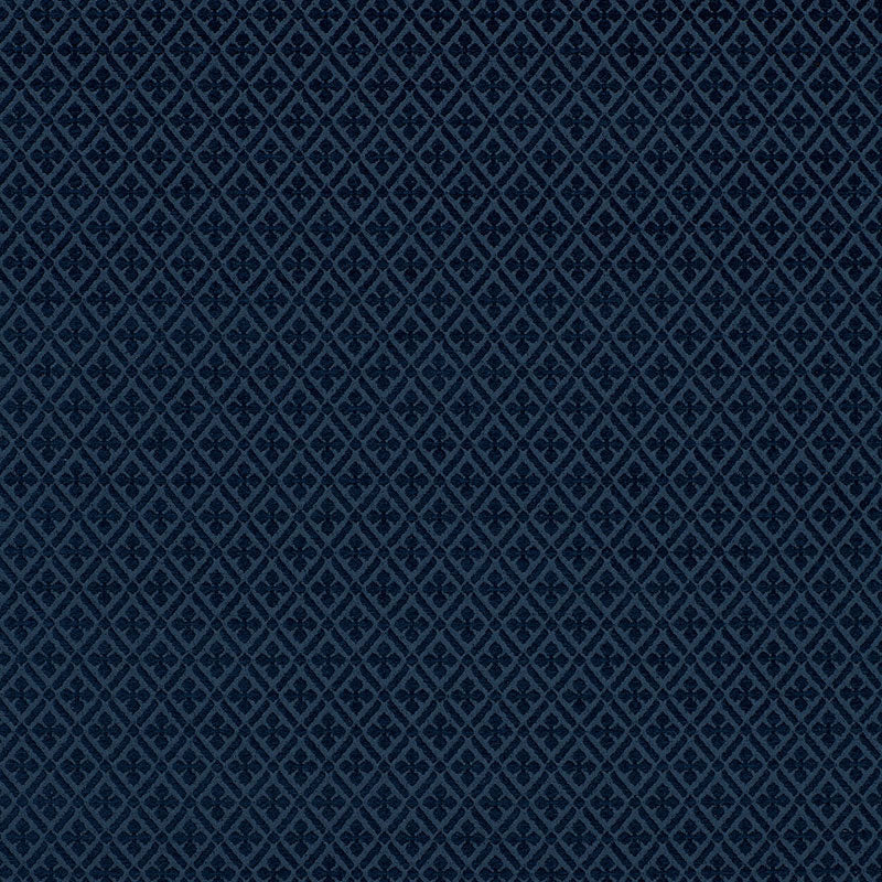 Schumacher Whittington Chenille Blue Fabric - Eade's Wallpaper