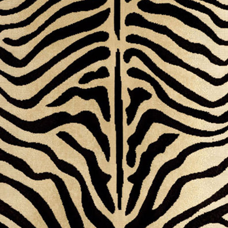 Schumacher Ze'Bre Épinglé Black/Ecru Fabric - Eade's Wallpaper