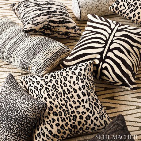 Schumacher Ze'Bre Épinglé Java/Ivory Fabric - Eade's Wallpaper