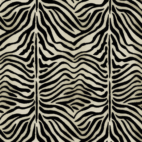 Schumacher Ze'Bre Épinglé Java/Ivory Fabric - Eade's Wallpaper