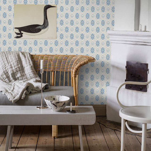 Schumacher 4527 PIGKAMMAREN in BLUE Wallpaper - BORÃ…STAPETE