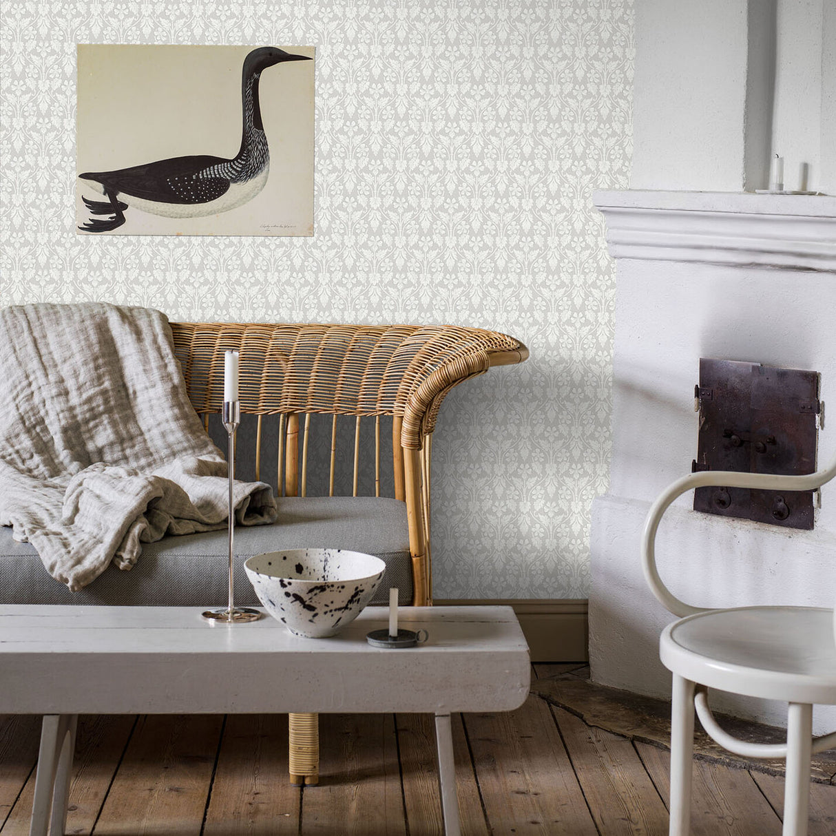 Schumacher 4537 NORA in GREY Wallpaper - BORÃ…STAPETER