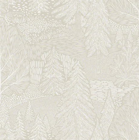 Schumacher 4703 NORTHERN FOREST in IVORY Wallpaper - A COUNT