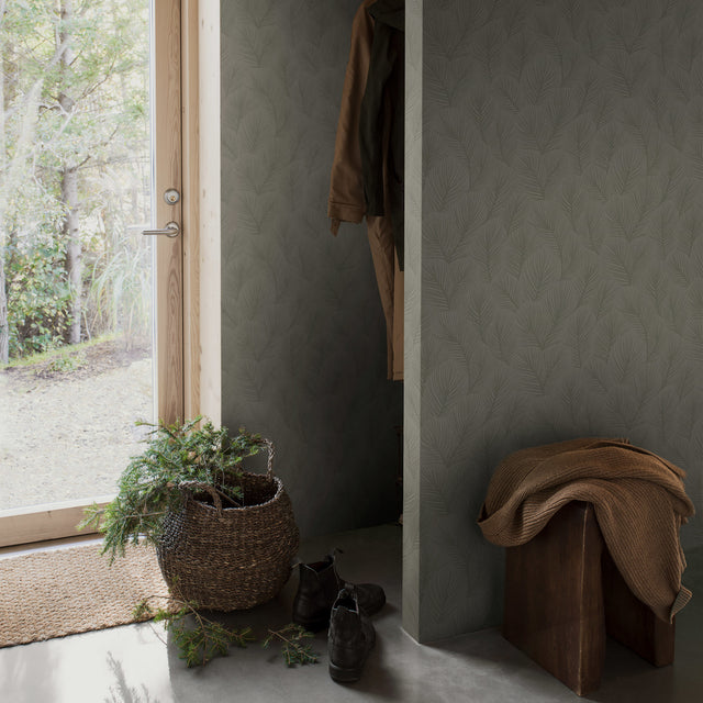 Schumacher 4704 PINE TREE in SAGE Wallpaper - A COUNTRY LIFE