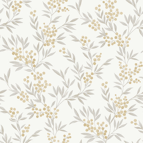 Schumacher 4713 FOREST BERRIES in OCHRE AND IVORY Wallpaper 